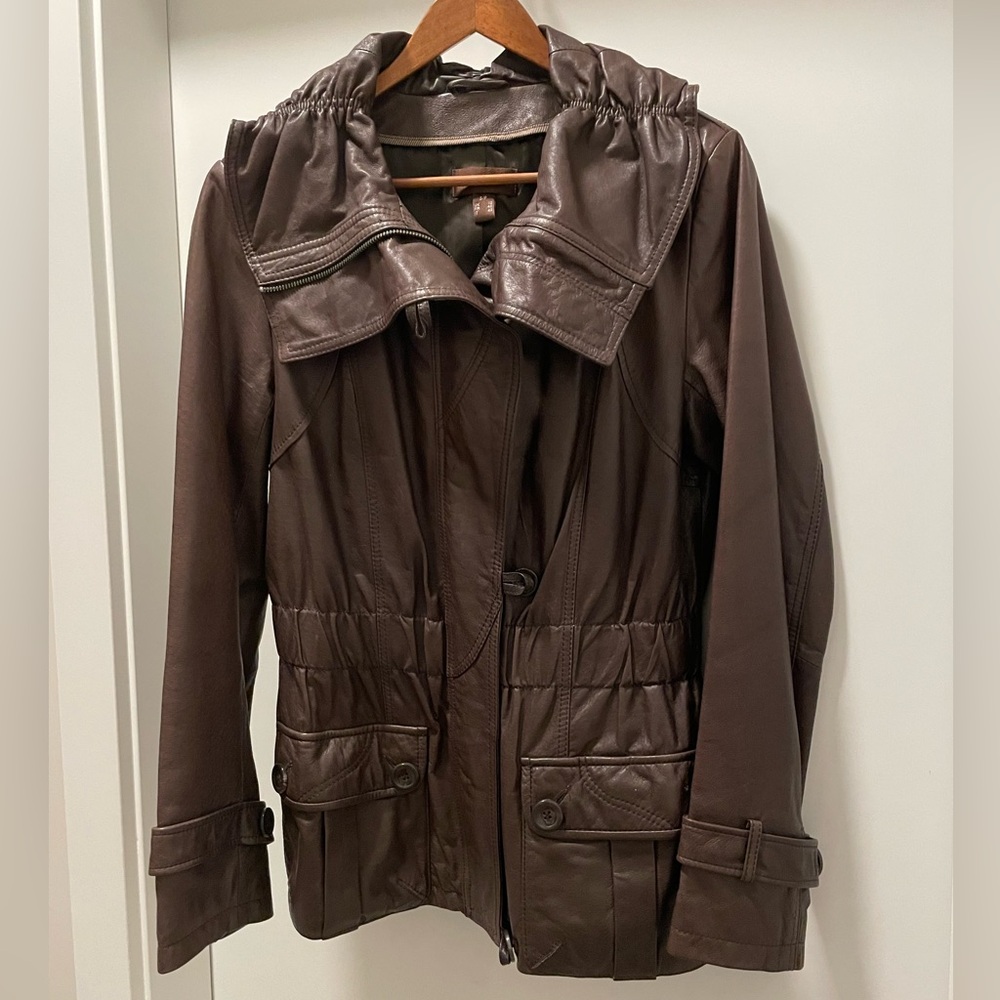 Danier Dark Brown Leather Jacket